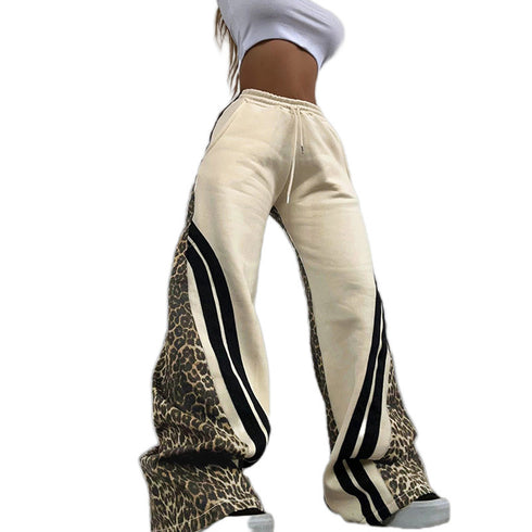 Women's Printed Striped High Waist Trousers